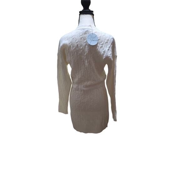 Cloud Ten White Sweater Dress w/ Waist Tie – Long Sleeve – NWT - Picture 3 of 3